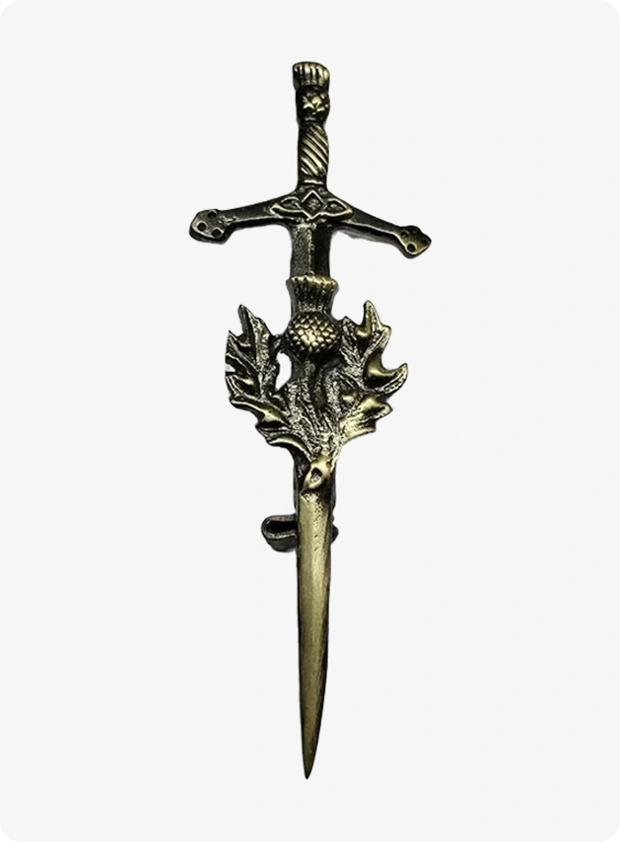 Custom Made Antique Thistle Sword Kilt Pin