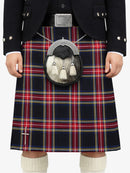 Black Stewart Tartan Kilt Model Front