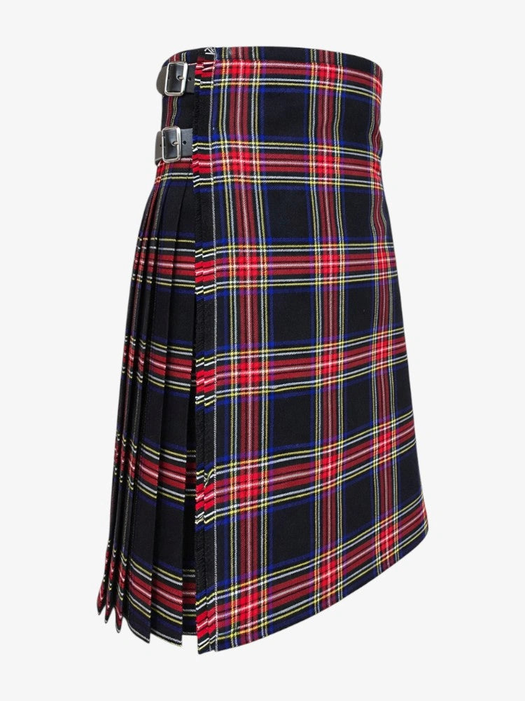 Black Stewart Tartan Kilt Right Side