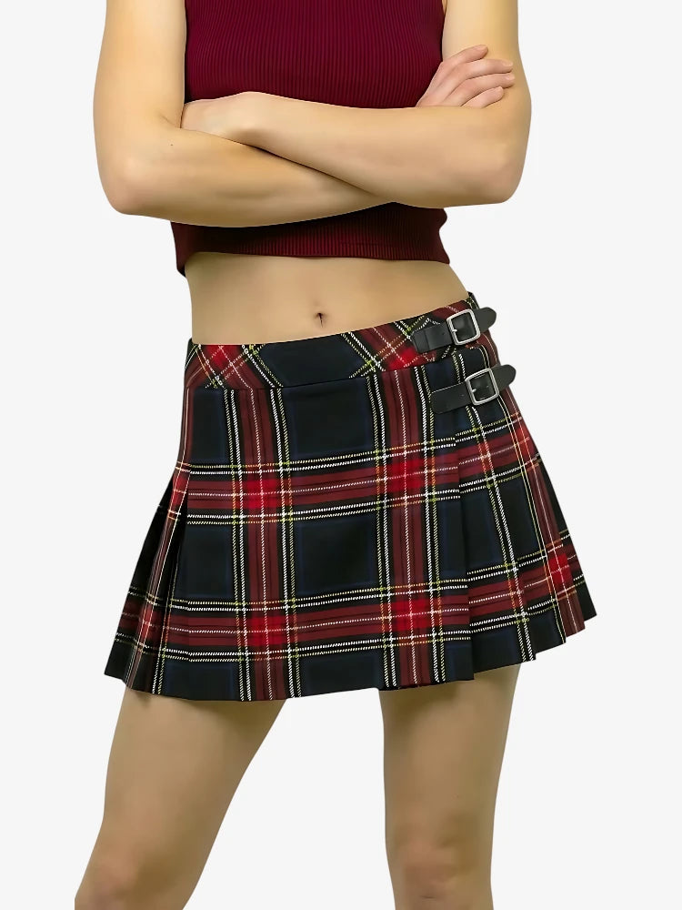 Black Stewart Women Tartan Skirt