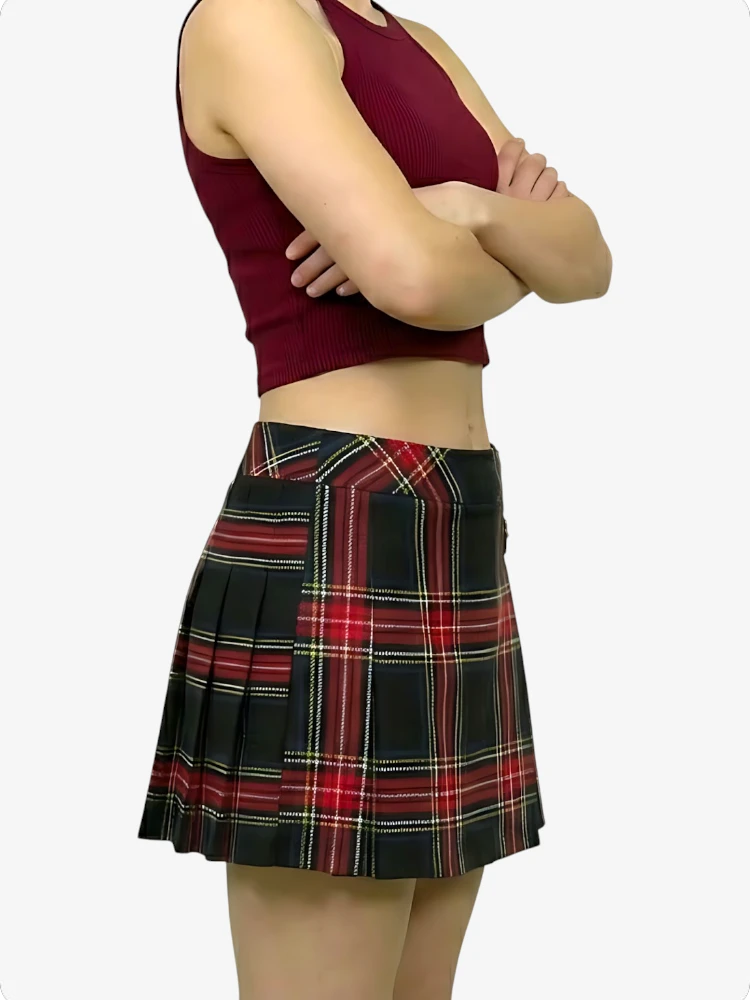 Black Stewart Women Tartan Skirt