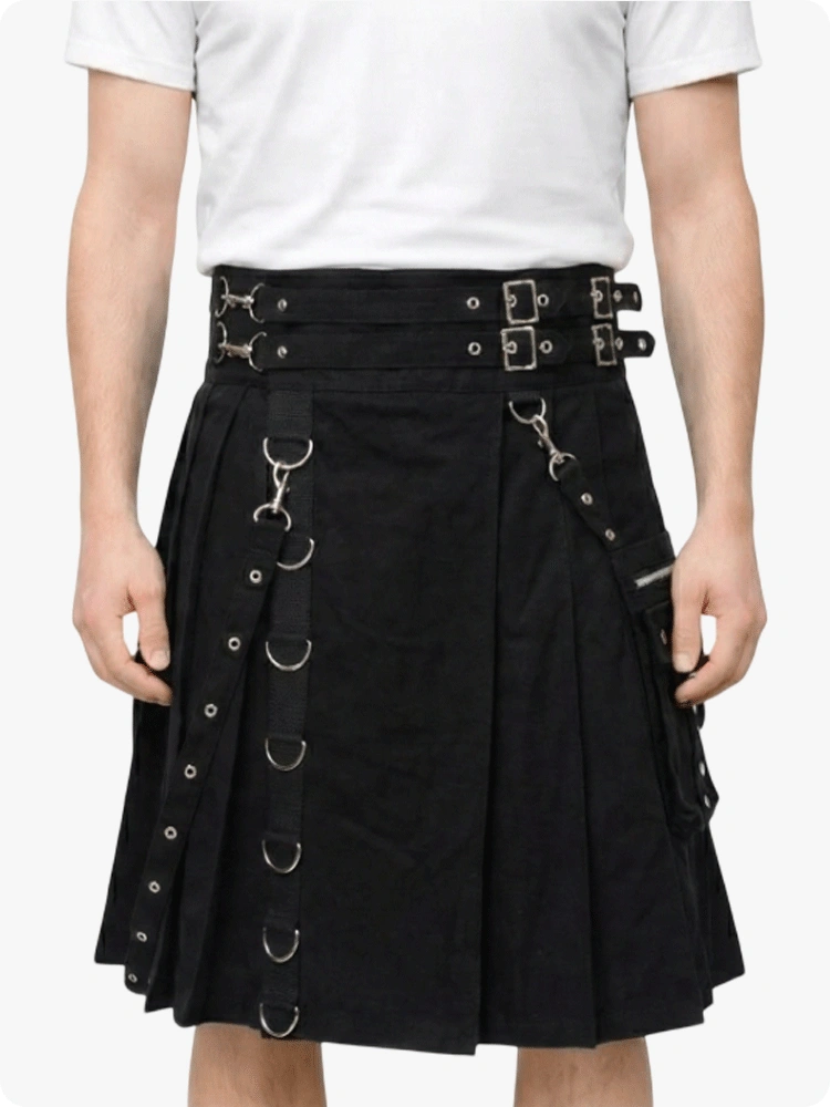 Black Utility Gothic Kilt