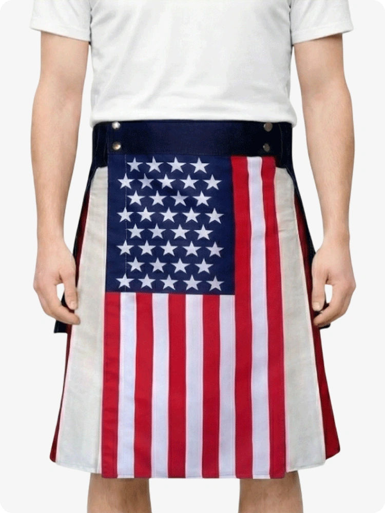 Unisex US Flag Utility Kilt