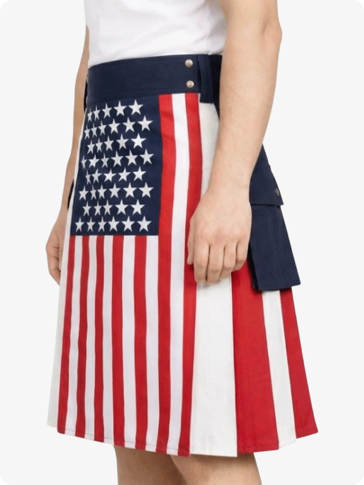 Unisex US Flag Utility Kilt
