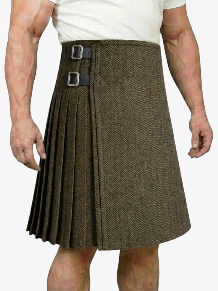 Dark Olive Green Tweed  Kilt
