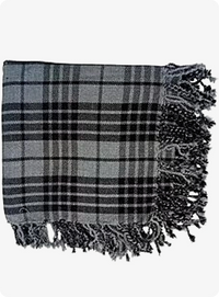 Hamilton Grey Tartan Fly Plaid Brooch