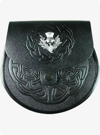 Hand Made Black Leather Day Sporran