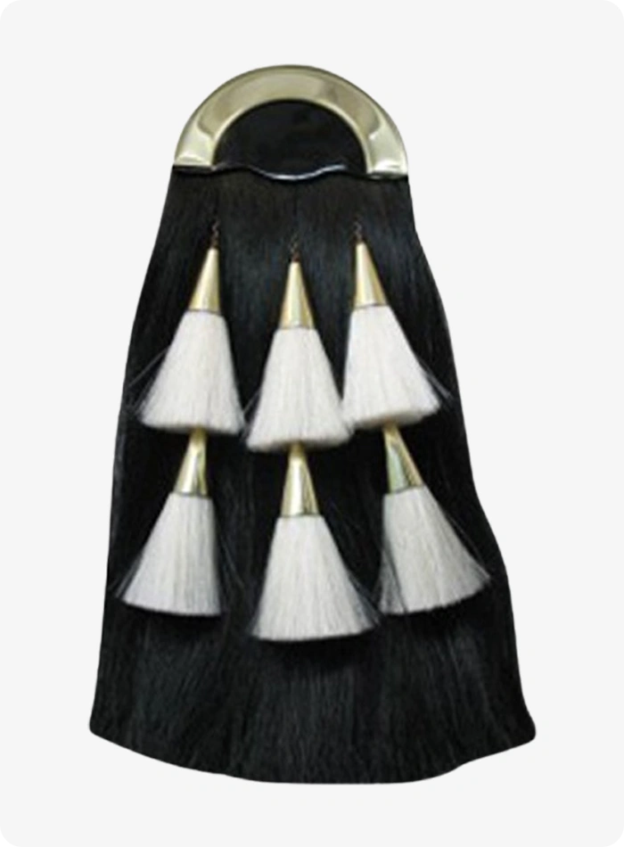 Horse Hair Black Sporran With Six Tussles
