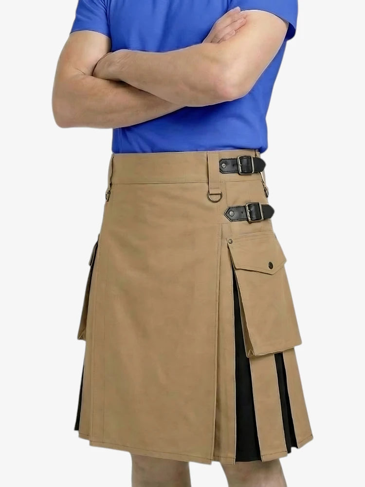 Khaki Workwear Hybrid Utility Kilt