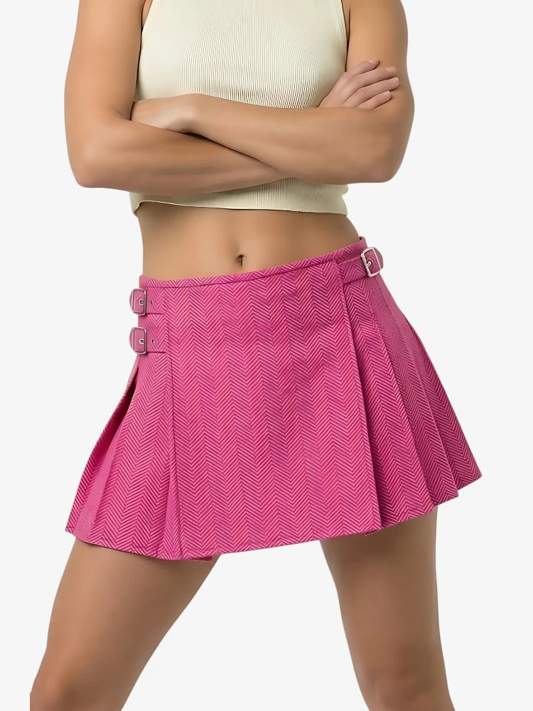 Pink Tweed Herringbone Women Kilt