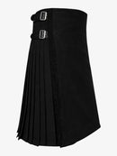 Plain Black Tartan Kilt Right Side