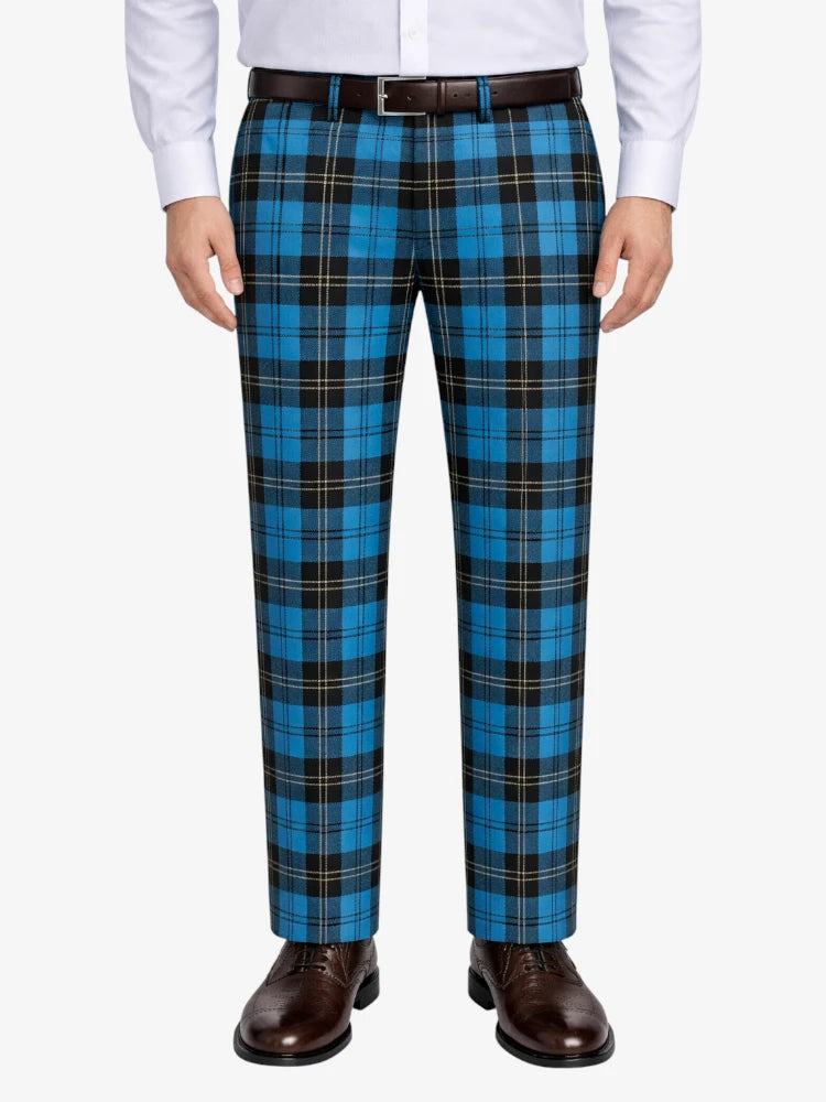 Ramsay Blue Tartan Trouser Front