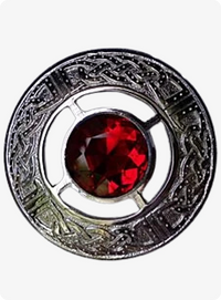 Red Stone Kilt Fly Plaid Brooch