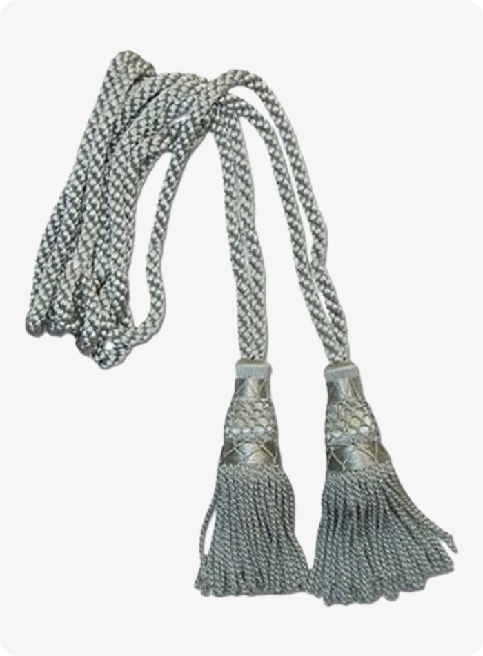Custom Made High Quality Scottish Silver Silk Bagpipe Cord