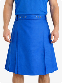 Standard Blue Genuine Leather Utility Kilt with Studded Waistband
