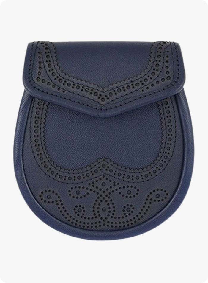 Traditional Scottish Black Leather Sporran