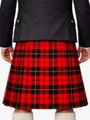 Wallace Red Modern Tartan Kilt Model Back