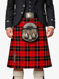 Wallace Red Modern Tartan Kilt Model Front